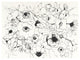 "Black Line Poppies Mix" Digital Paper Print by Shirley Novak, 50"x38"