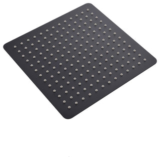 12" Super Slim Square Rain Shower Head - Matte Black Finish
