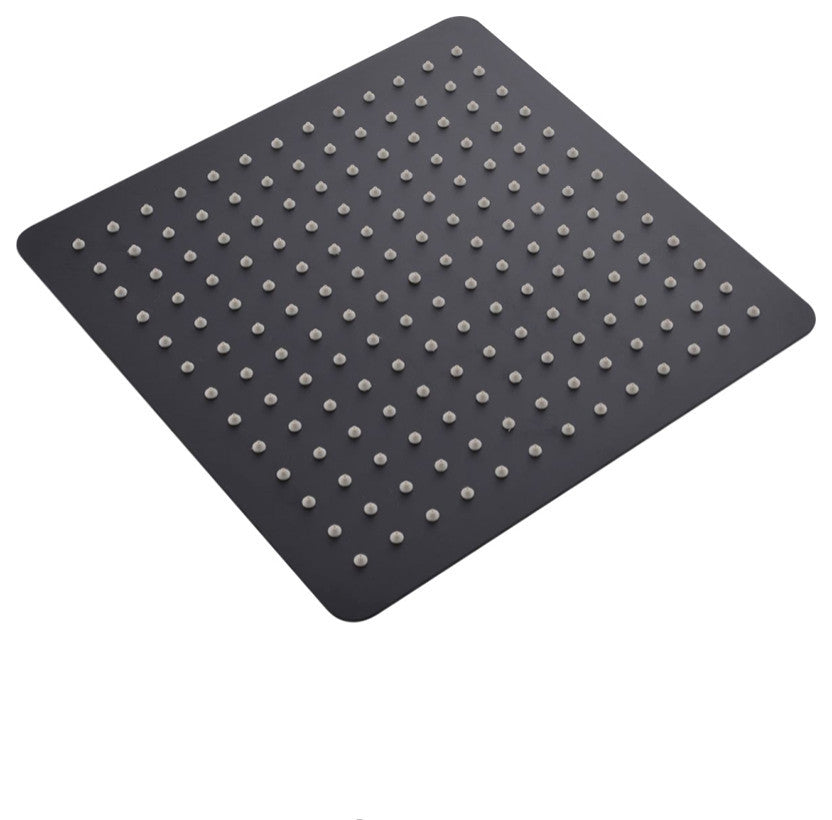 12" Super Slim Square Rain Shower Head - Matte Black Finish