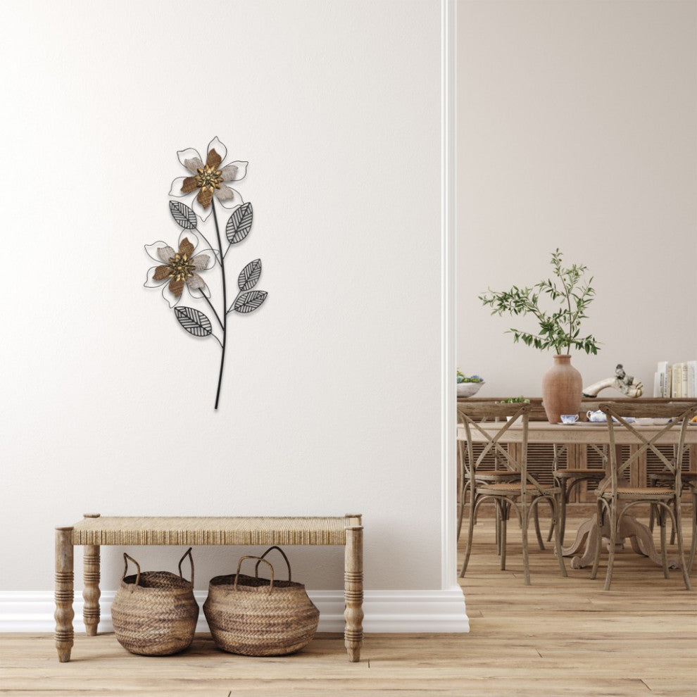 Metal Wire Flower Wall D"cor Piece