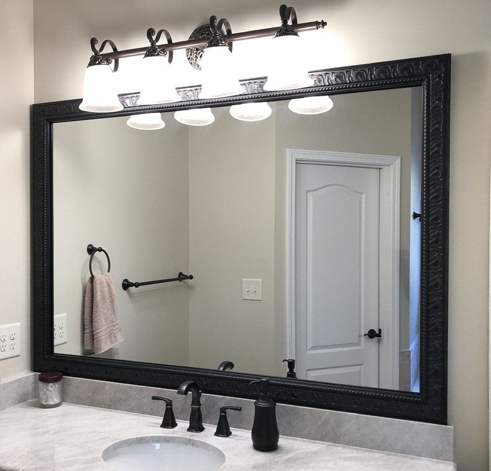 Hillsborough Framed Wall Mirror, Bronze, 20"x48"