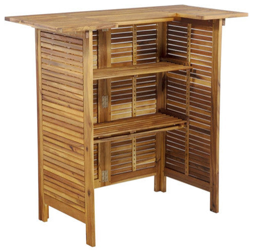 vidaXL Patio Bar Set 5 Piece Dining Table Set Bar Table Solid Wood Acacia