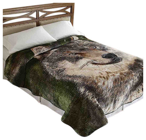 Wolf High-Pile Oversized Coverlet
