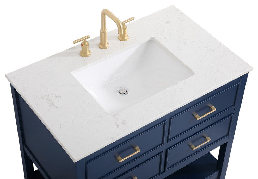 Home Living 36" Single Bathroom Vanity, Blue