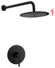 Wall Mount Shower Faucet With Rough-In Valve, Matte Black