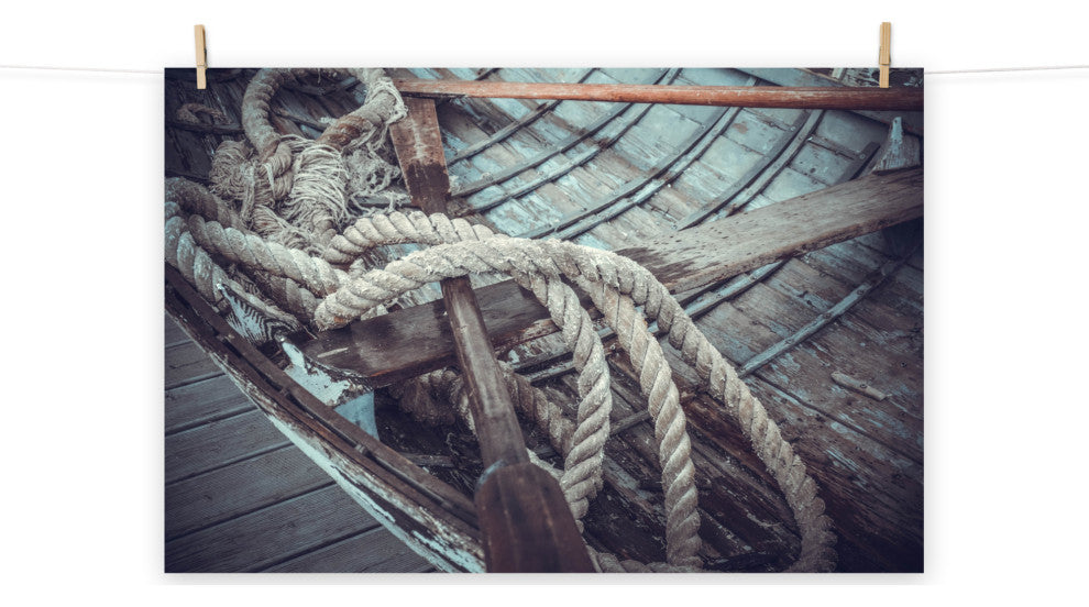 Vintage Boat Oars and Ropes Nautical Photo Loose Wall Art Prints, 18" X 24"