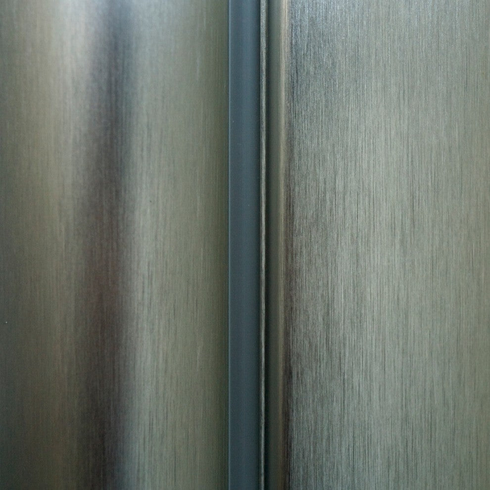Semi-Frameless Glass Shower Door, Brushed Silver Pivot, Square Corner