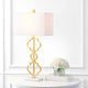 Selina 32" Iron Ogee Trellis Modern LED Table Lamp, Gold  by JONATHAN  Y