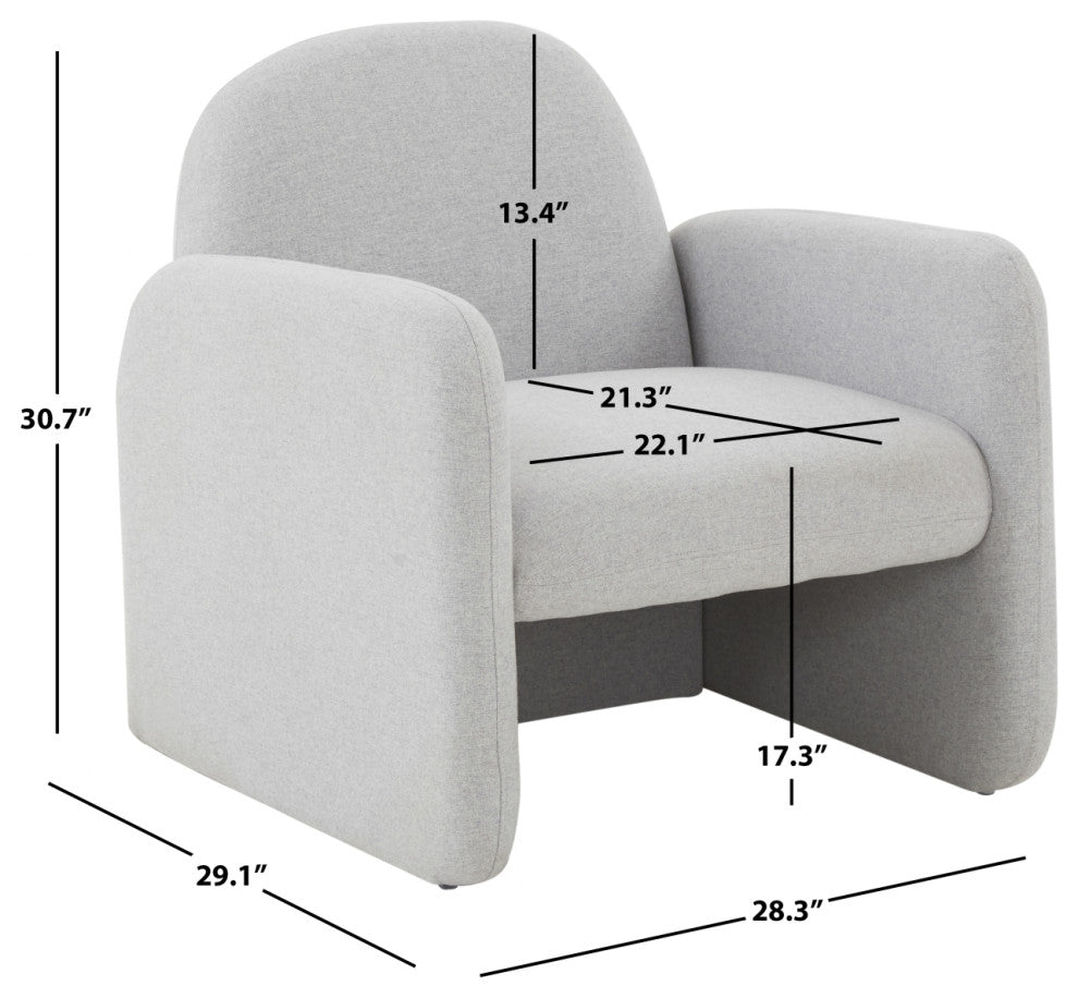 Safavieh Couture Patsy Chiclet Accent Chair, Light Grey