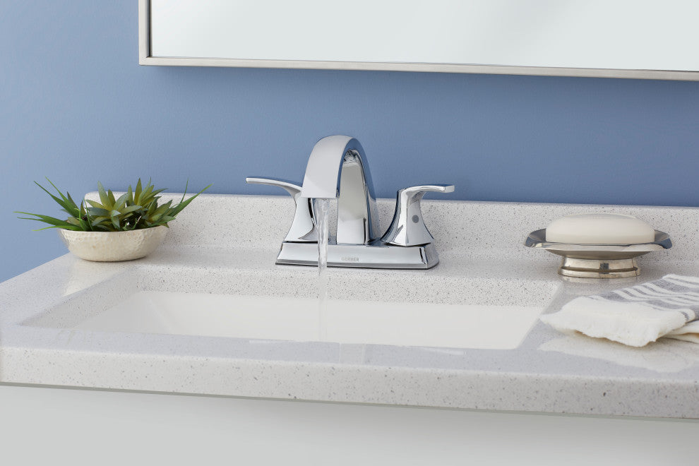 Vaughn Two Handle Centerset Bath Faucet, Chrome