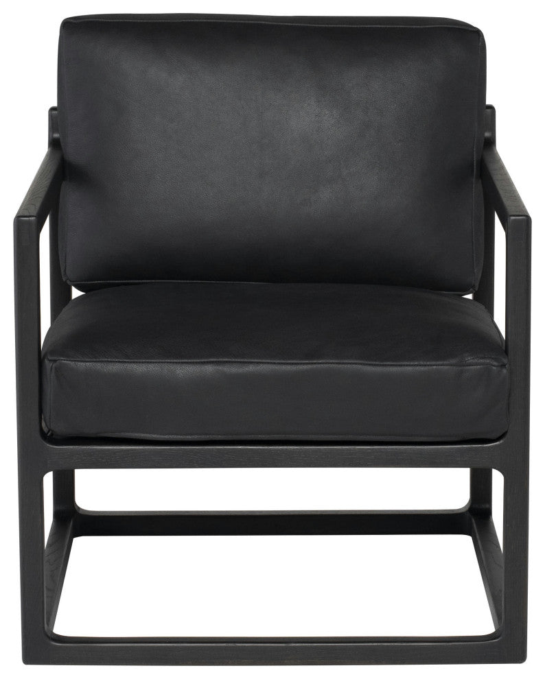 Lian Raven Leather Occasional Chair