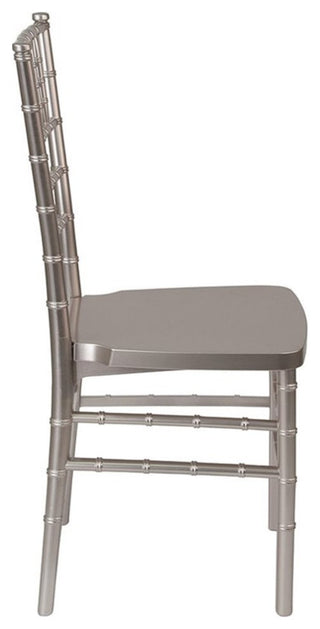 Flash Furniture Hercules Premium Resin Stacking Chair in Pewter