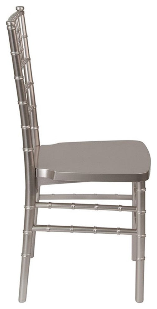 Flash Furniture Hercules Premium Resin Stacking Chair in Pewter