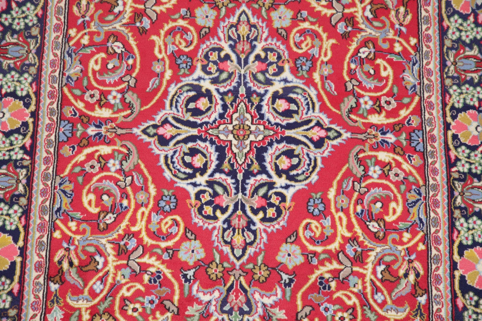Kashan Oriental Traditional Persian Hand Made Area Rug, Red, 6'11"x4'4