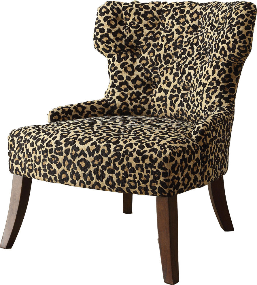 25" X 27" X 38" 2pc Cream Fabric And Walnut Side Chair