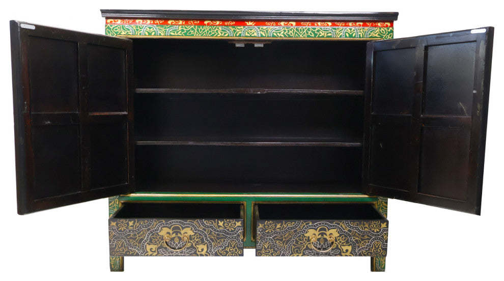47" Tibetan Cabinet Hand Painted