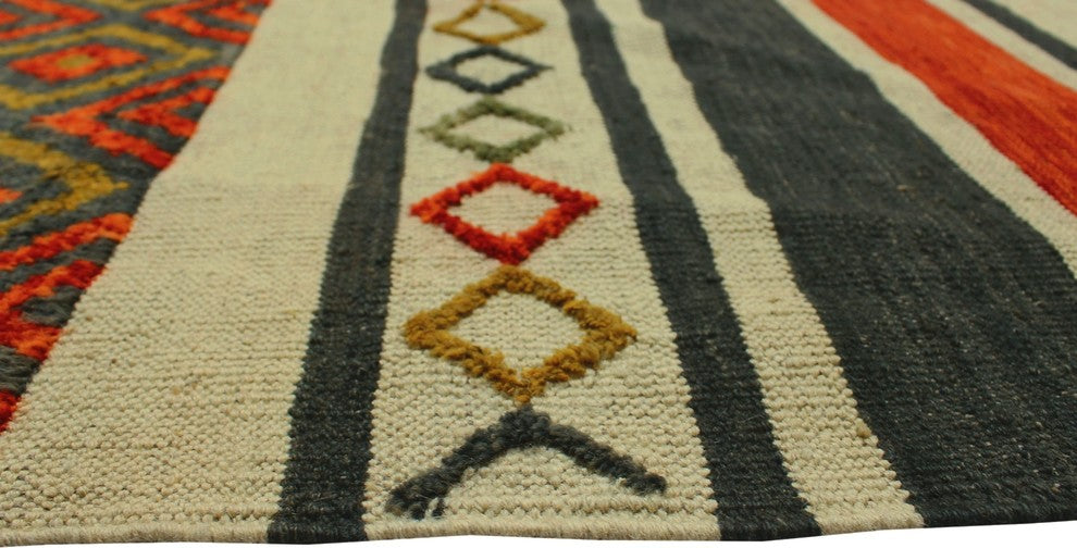High-Low Kilim Leonidas Ivory Rug