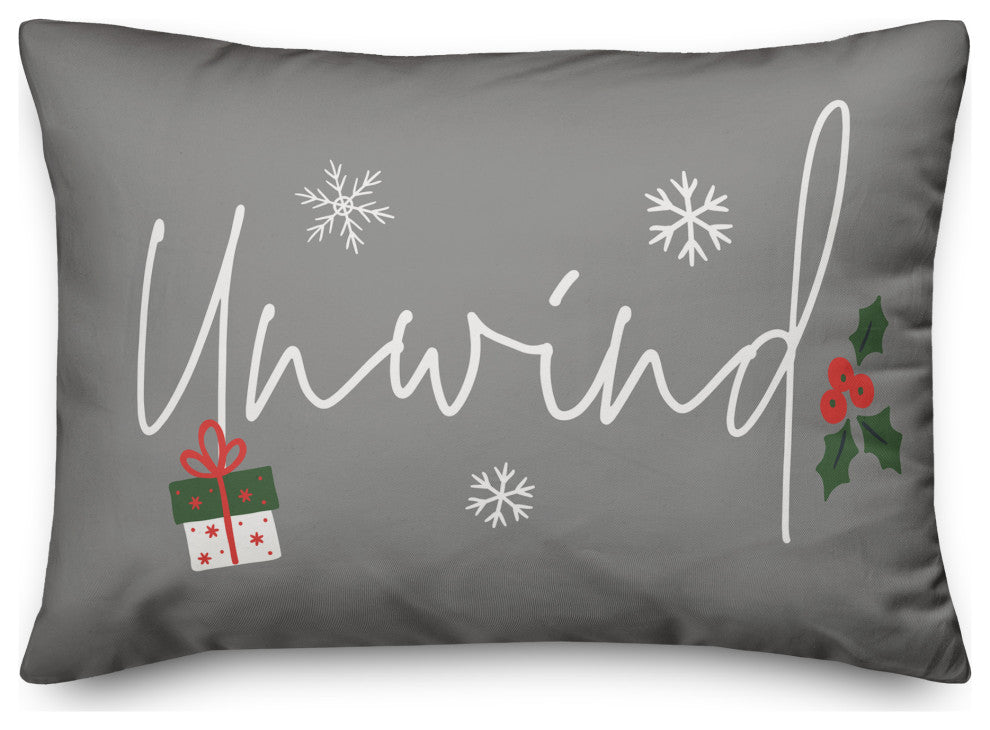 Gray Unwind 20x14 Spun Poly Pillow