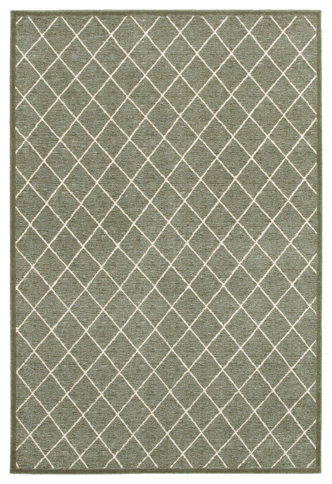 Oriental Weavers Ellerson Grey/Ivory Lattice Indoor Area Rug 6'7"X9'6"