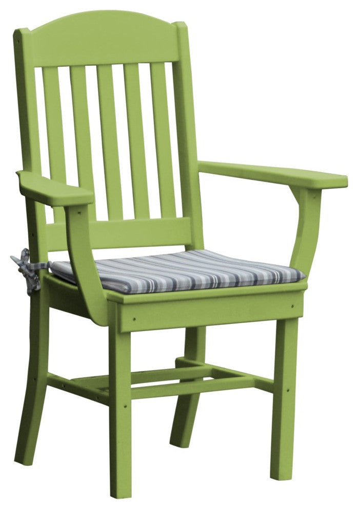 Poly Lumber Classic Dining Chair with Arms, Tropical Lime