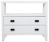 East at Main Wooden 2-Drawer Side Table with Shelf, White