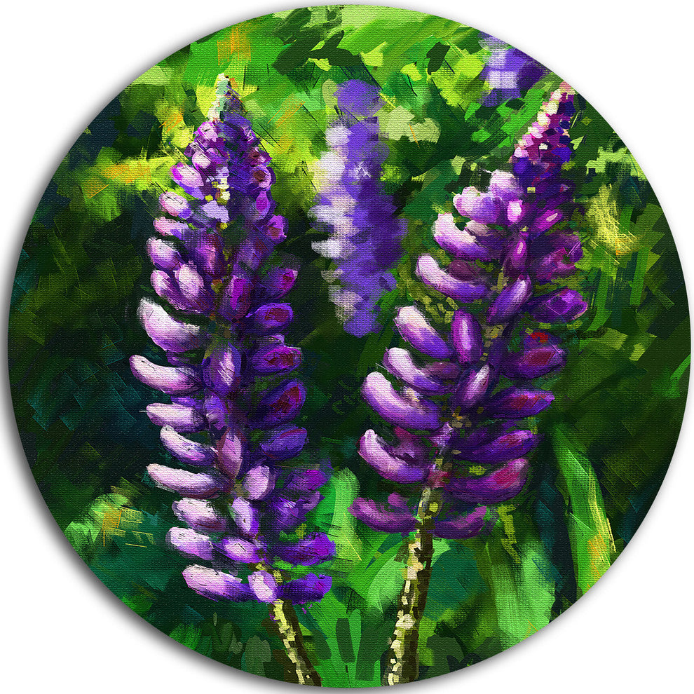 Lupin Flowers, Floral Round Wall Art, 23"