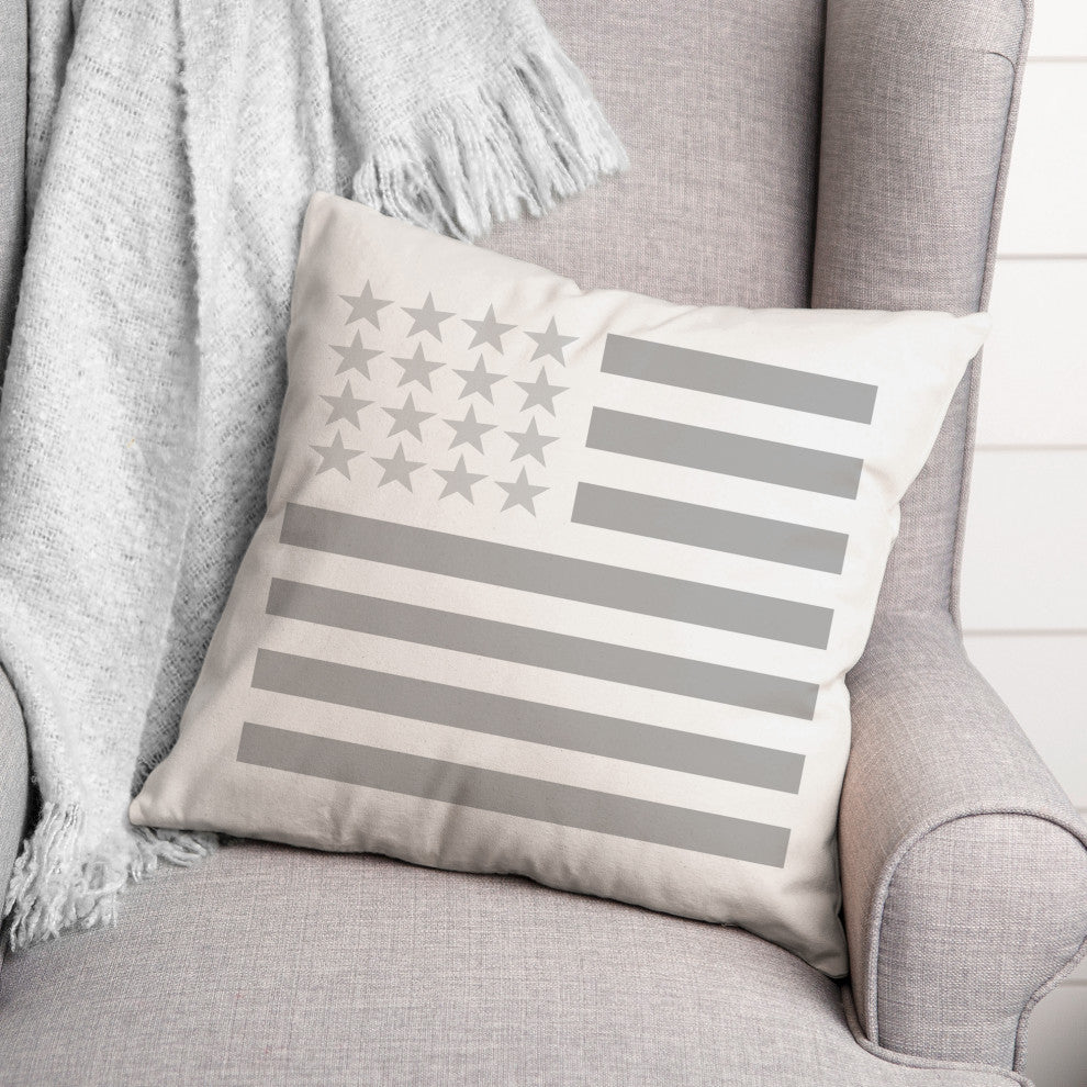 Neutral American Flag 18x18 Spun Poly Pillow