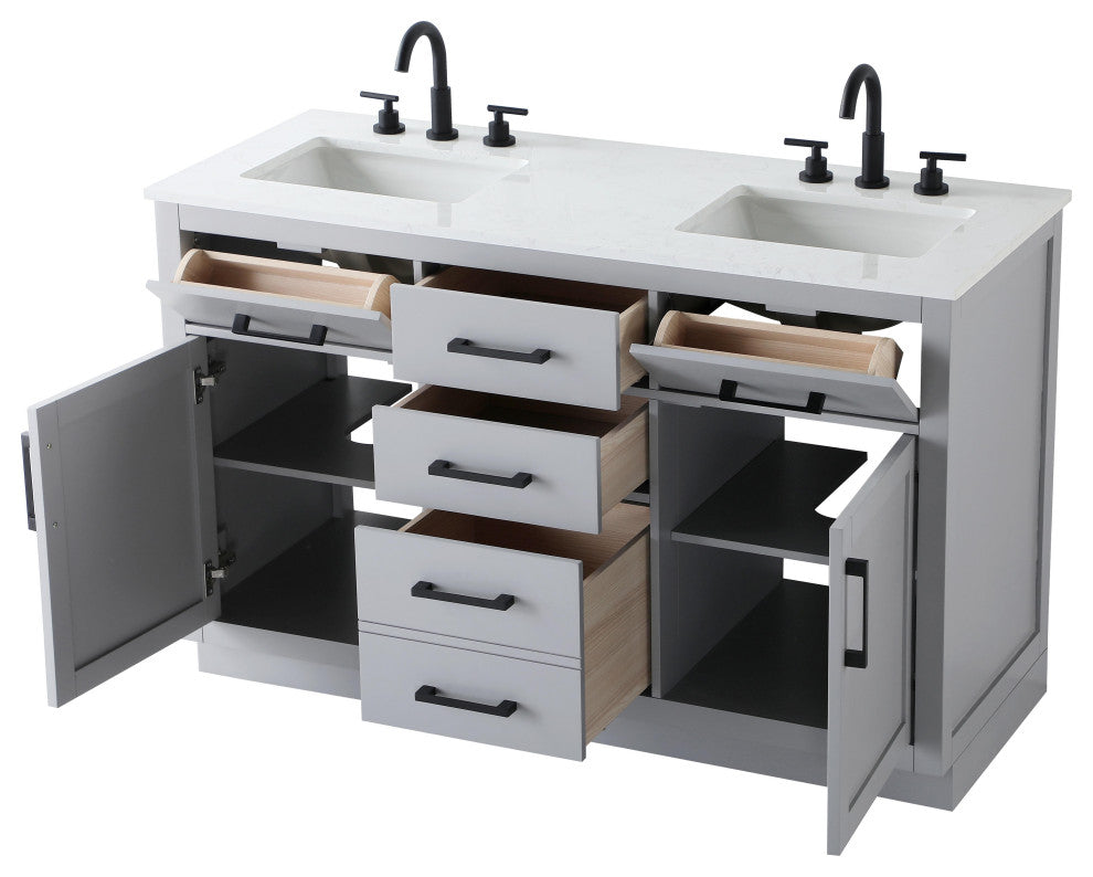 Home Living 54" Double Bathroom Vanity, Grey