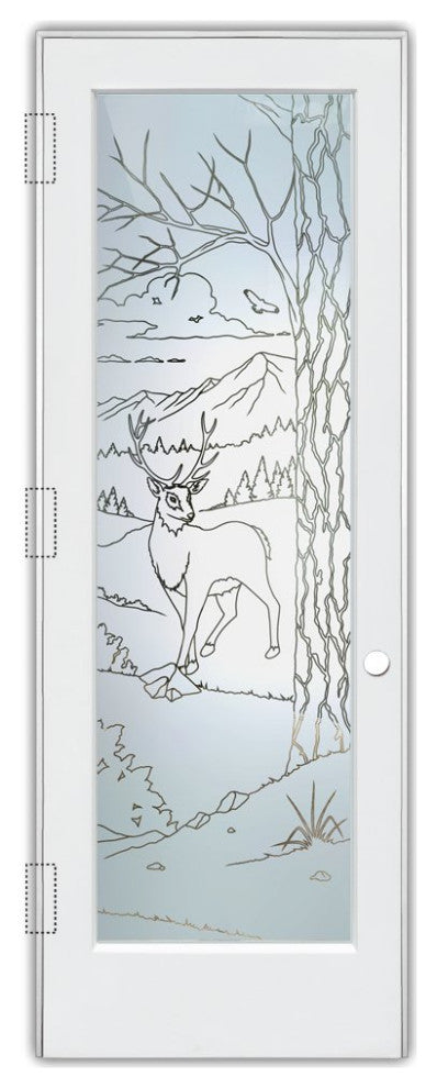 Interior Prehung Door or Interior Slab Door - Wandering White Tail - Primed...
