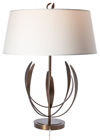 Dahlia Table Lamp, Bronze Finish, Natural Anna Shade