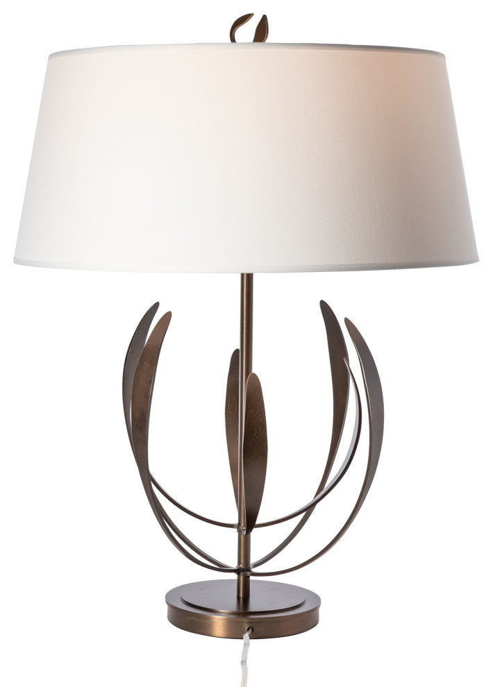 Dahlia Table Lamp, Bronze Finish, Natural Anna Shade