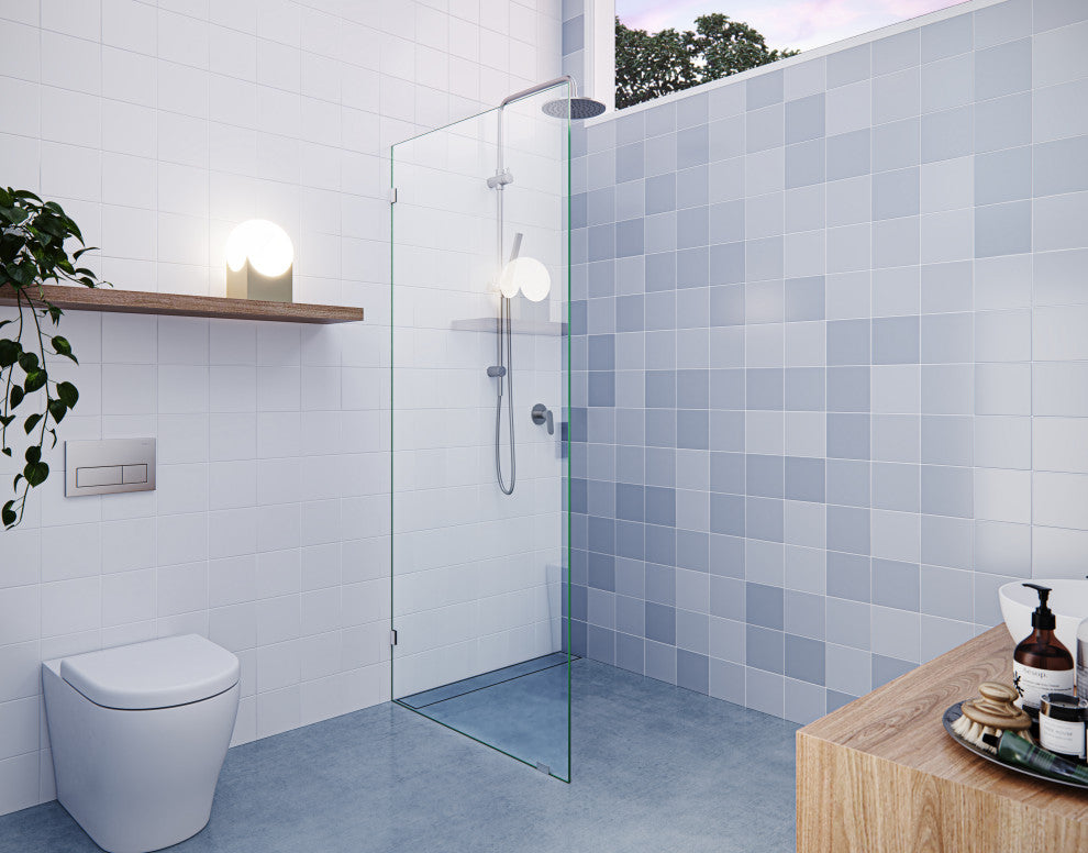 78"x33" Frameless Shower Door Single Fixed Panel, Brushed Nickel