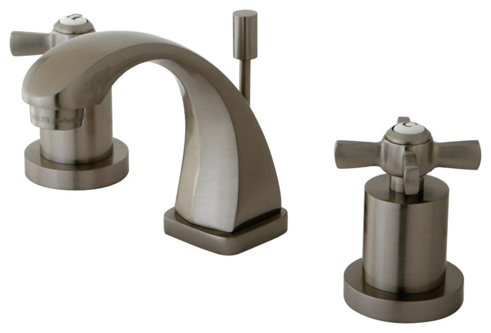 Kingston Brass Widespread Bathroom Faucet With Brass Pop-Up, Brushed Nickel