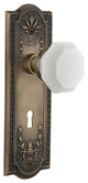 Meadows Plate with Keyhole Double Dummy Waldorf White Milk Glass Knob