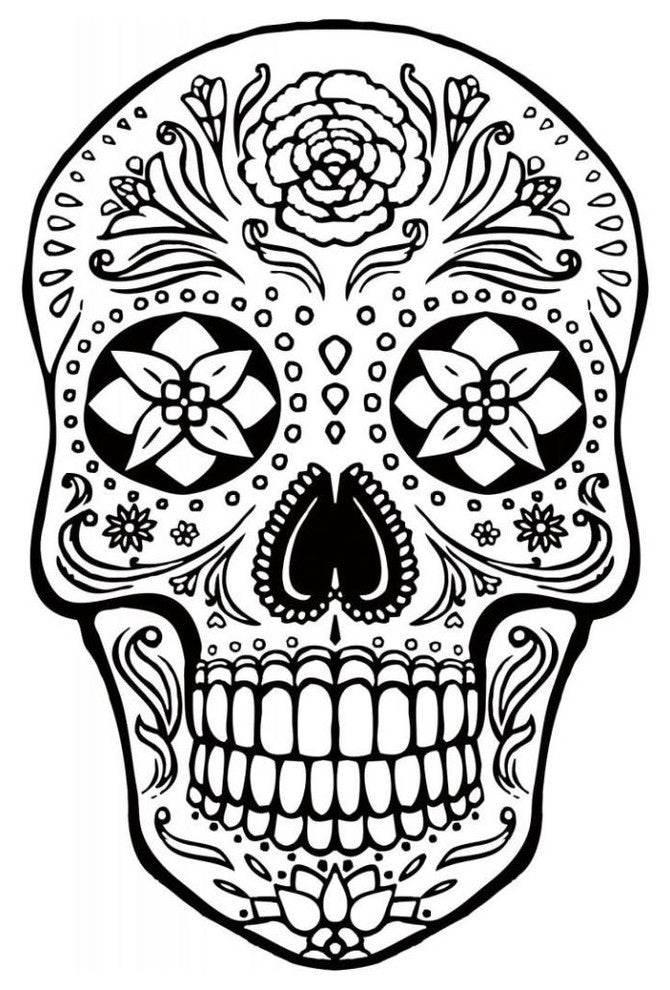 "Sugar Skull Coloring I" Digital Paper Print by Janelle Penner, 33"x46"