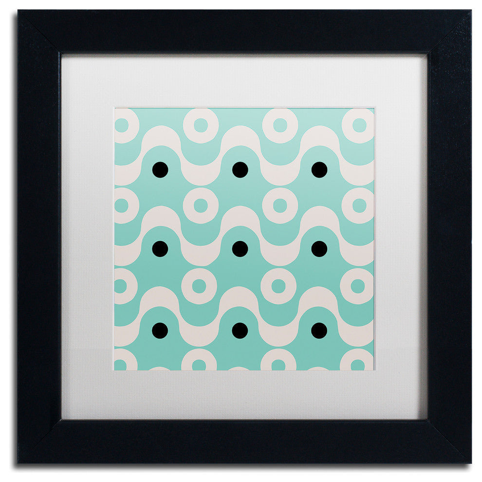 Color Bakery 'Fifties Patterns II' Art, Black Frame, White Matte, 11"x11"