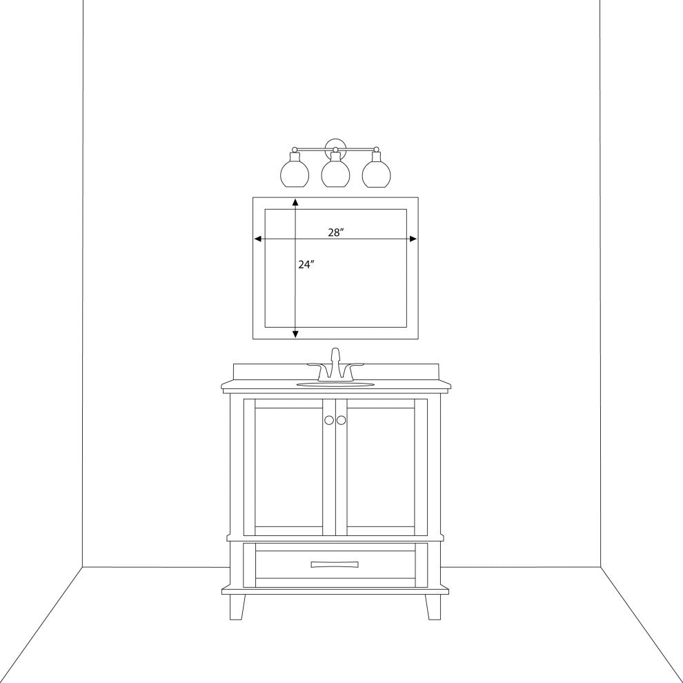 LaRue Framed Wall Mirror, White, 28" X 24"