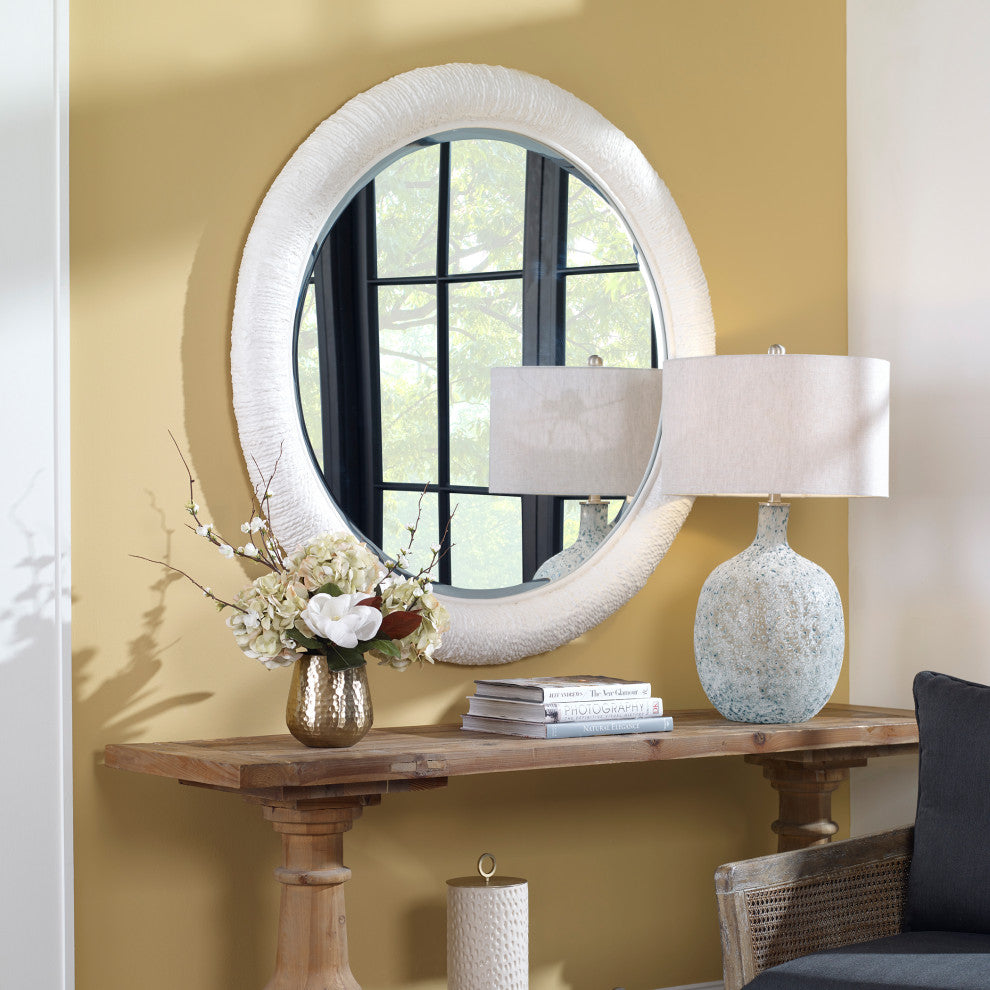 Uttermost 08168 Mariner White Round Mirror