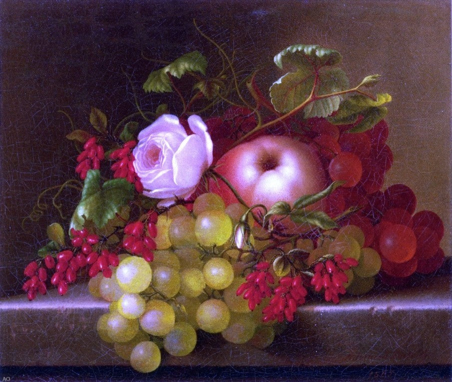 Adelheid Dietrich Still Life With Peach- Grapes and Rosehips Wall Decal