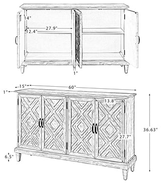 Elmar 60'' Wide Sideboard, White