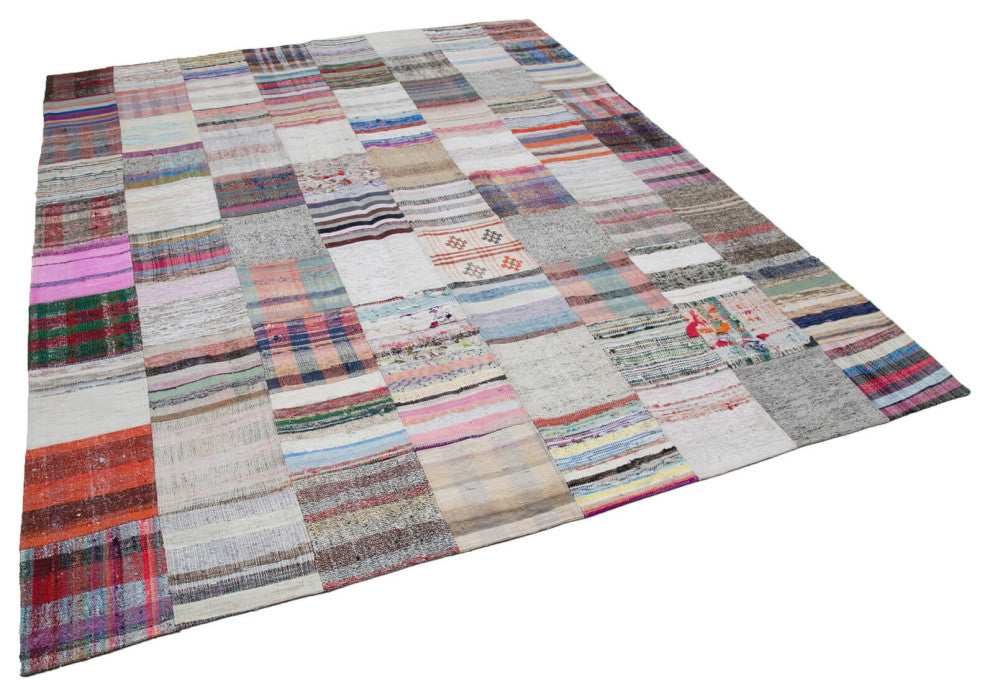 Rug N Carpet - Handmade Turkish 7' 10'' x 9' 10'' Rustic Patchwork Kilim Rug