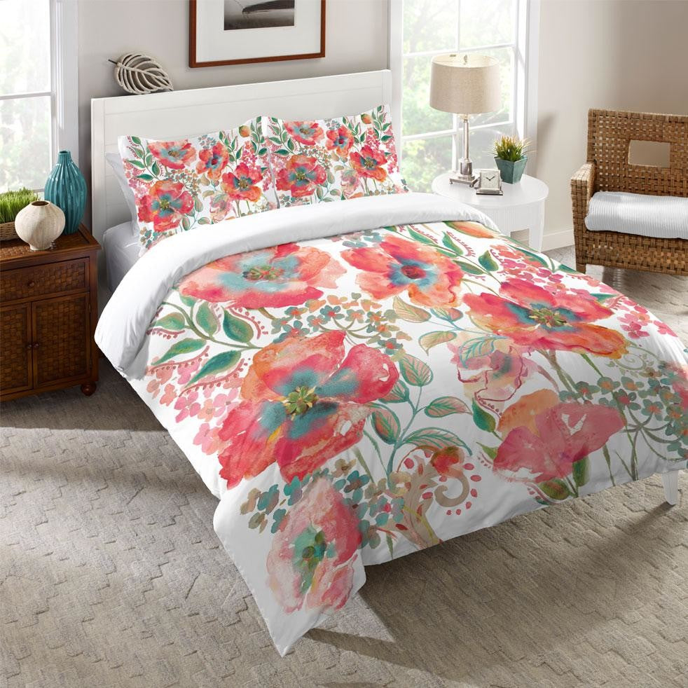 Bohemian Poppies Comforter, Queen