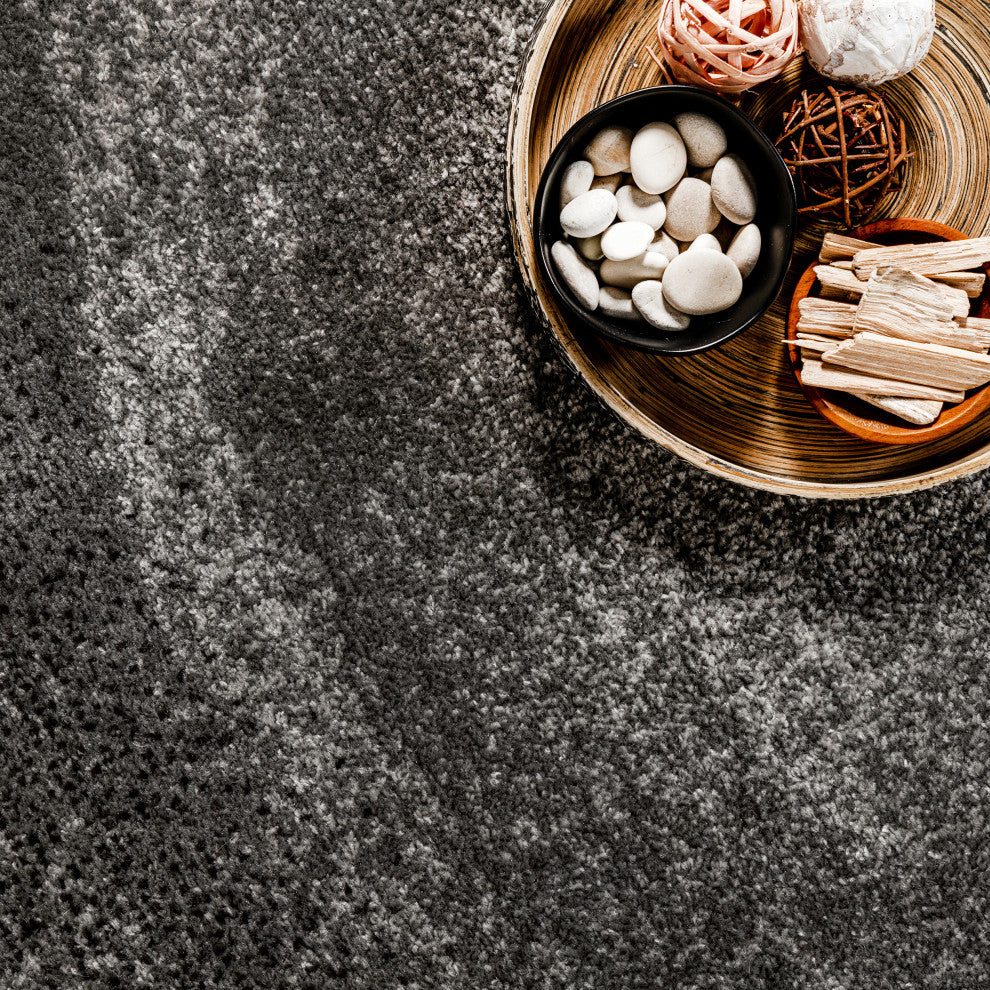Nuloom Contemporary Ombre Waves Polypropylene Rug, Charcoal 6'7"x9'