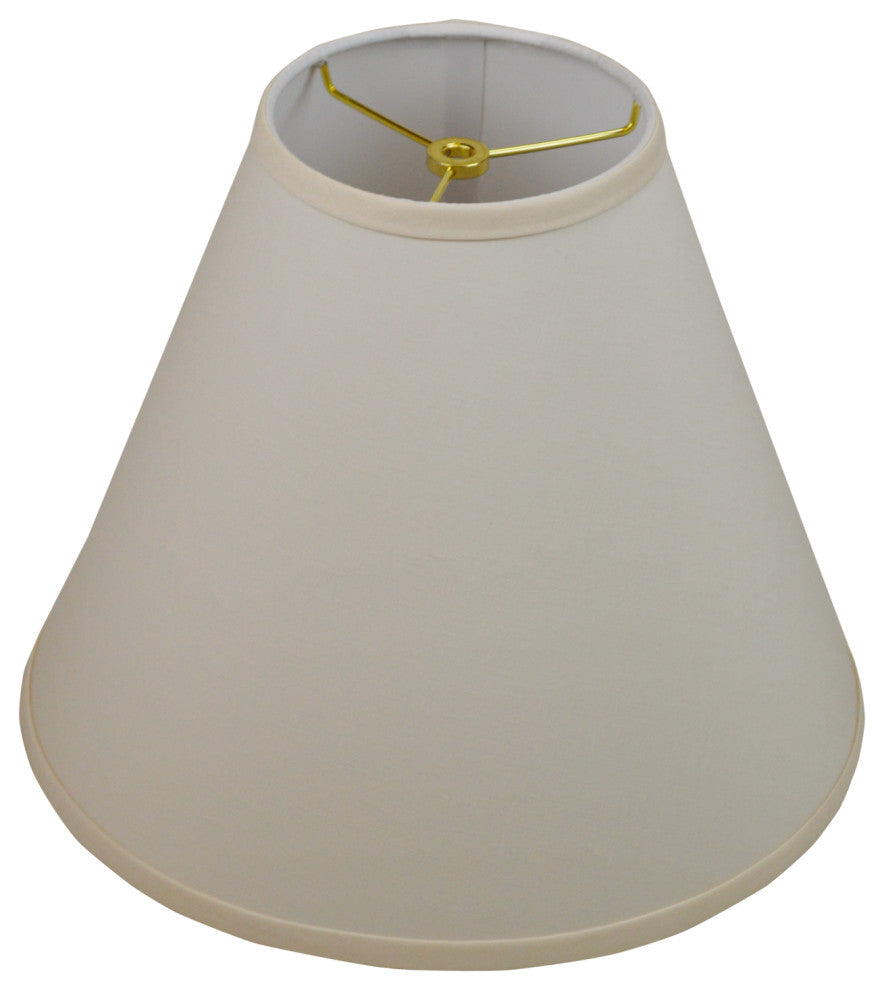 Fenchel Shades 6"x14"x12" Brass Spider Attachment Empire Lamp Shade, Linen Ivory