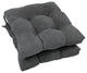 16" Solid Micro Suede Square Tufted Chair Cushions, Set of 2, Gray