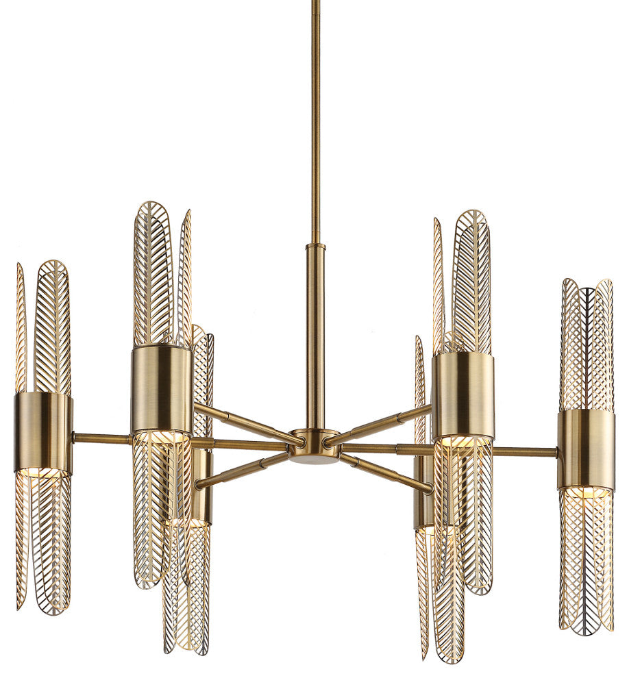 Uttermost Cret 12 Light Brass Chandelier
