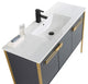 Oakville Bath Vanity, Ceramic Sink, Onix Grey, 48 Inch, Satin Brass Hardware