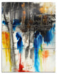 "Black, Blue and Yellow Pattern" Painting Metal Wall Art, 3 Panels, 28"x36"