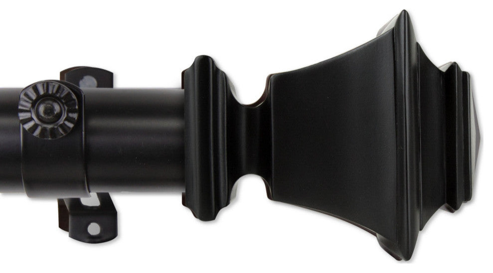 Norma Curtain Rod 1.5" 165", 215" Long, Black