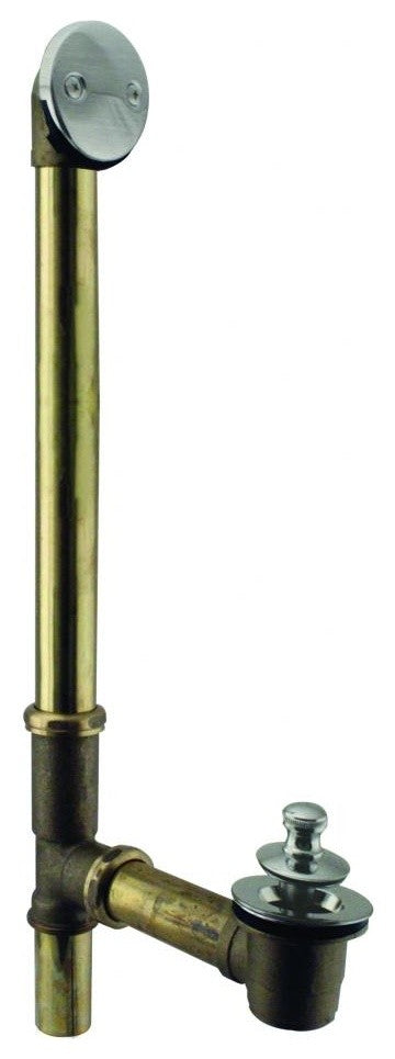 Twist & Close Bath Waste - 22" Make-Up, 17 Ga. Tubing In Oil Rubbed Bronze, Satin Nickel